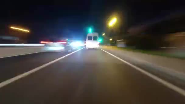 고속도로에서 운전 하는 자동차에서 Pov hyperlapse — 비디오