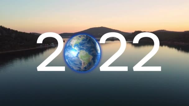 2022 yılbaşı konsepti. Çevre teknolojisi konsepti. Sürdürülebilir kalkınma hedefleri. SDG 'ler. — Stok video