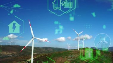 Rüzgar santrali ve teknoloji. Akıllı şebeke Yenilenebilir enerji. Sürdürülebilir kaynaklar.