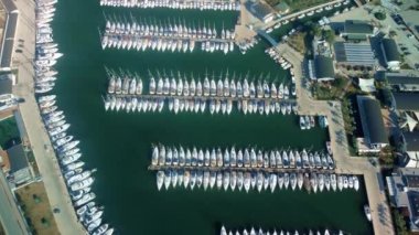 Seferihisar Sigacik Marina insansız hava aracı atışı ve kale, IZMIR, TURKEY