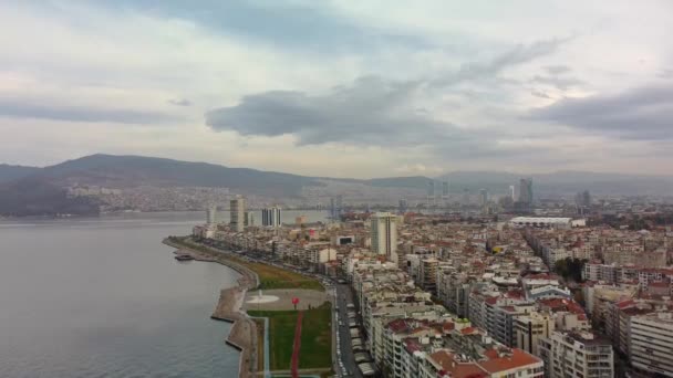 Moderna cidade aérea view.izmir Turquia — Vídeo de Stock