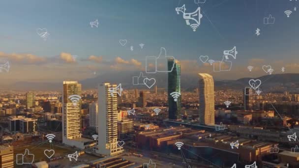 Conceito de cidade inteligente. Internet das Coisas IoT — Vídeo de Stock