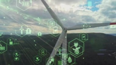 Rüzgar santrali ve teknoloji. Akıllı şebeke Yenilenebilir enerji. Sürdürülebilir kaynaklar.