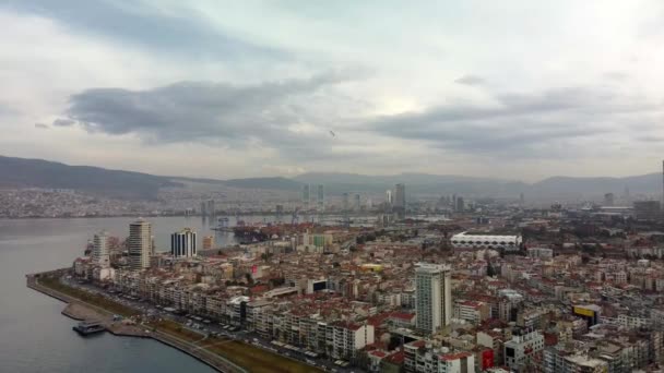 Ciudad moderna aérea view.izmir Turquía — Vídeos de Stock