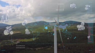 Rüzgar santrali ve teknoloji. Akıllı şebeke Yenilenebilir enerji. Sürdürülebilir kaynaklar.