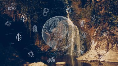 Çevre teknolojisi konsepti. Sürdürülebilir kalkınma hedefleri. SDG 'ler.