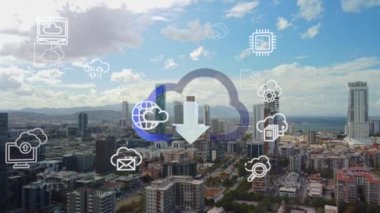 Bulut hesaplama konsepti. İletişim ağı.