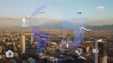 Akıllı şehir IOT interneti ICT dijital teknoloji fütüristik, otomasyon yönetimi akıllı dijital teknoloji güvenlik ve güç enerjisi sürdürülebilir metaevren şehir sanal artırılmış