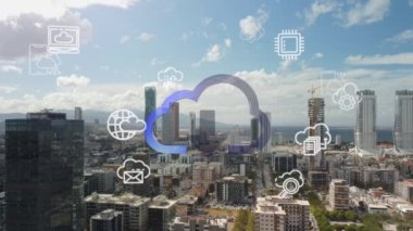 Bulut hesaplama konsepti. İletişim ağı.