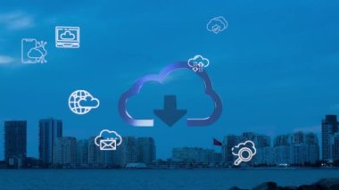 Cloud computing concept. Communication network.