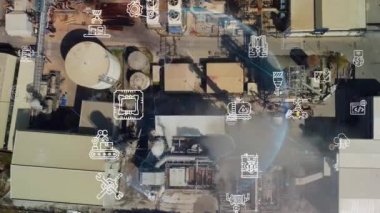 Endüstriyel teknoloji. İletişim ağı. Endüstriyel 4.0. Fabrika otomasyonu. Yüksek kalite 4k görüntü