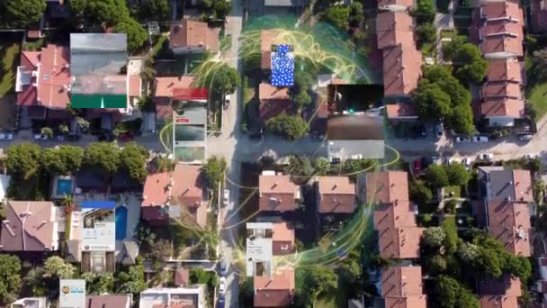 Ciudad Futurista Conectada Las Redes Sociales Visión Alta Tecnología Izmir — Vídeos de Stock