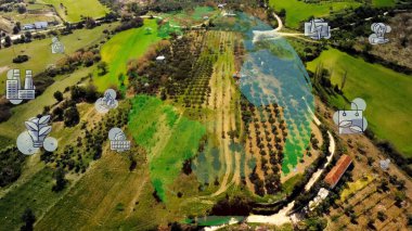 Çevre teknolojisi konsepti. Sürdürülebilir kalkınma hedefleri. SDG 'ler. Yüksek kalite fotoğraf