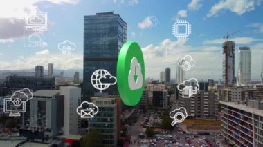 Bulut hesaplama konsepti. İletişim ağı. Yüksek kalite 4k görüntü