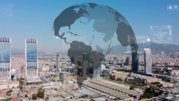 Концепція Розумного Міста Комунікаційної Мережі Цифрова Трансформація Високоякісні Кадри — стокове відео