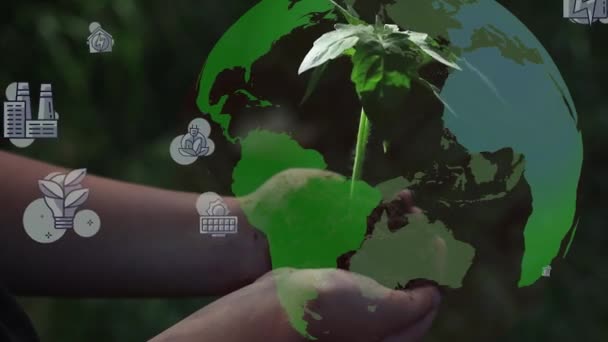 Framtida Miljöskydd Och Hållbar Esg Modernisering Utveckling Genom Att Använda — Stockvideo