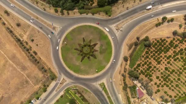Luftaufnahme Der Autobahn Der Stadt Hochwertiges Filmmaterial — Stockvideo