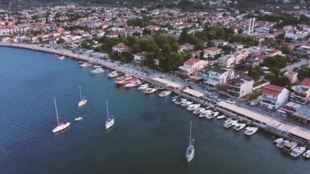 Urla Izmir Turquia Junho 2021 Vista Porto Aldeia Barcos Pesca — Vídeo de Stock