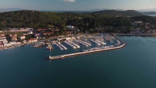 Balikesir Ayvalik Cunda Vista Aerea Dell Isola Filmati Alta Qualità — Video Stock