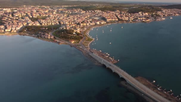 Balikesir Ayvalik Cunda Widok Lotu Ptaka Wysokiej Jakości Materiał — Wideo stockowe