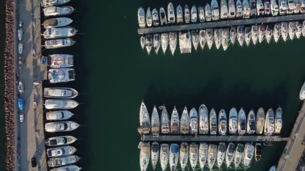 Ayvalik Cunda Marina Drone Schot Kasteel Balikesir Turkije Hoge Kwaliteit — Stockvideo