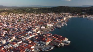 Balikesir Ayvalik ve Cunda adasının hava manzarası. Yüksek kalite 4k görüntü