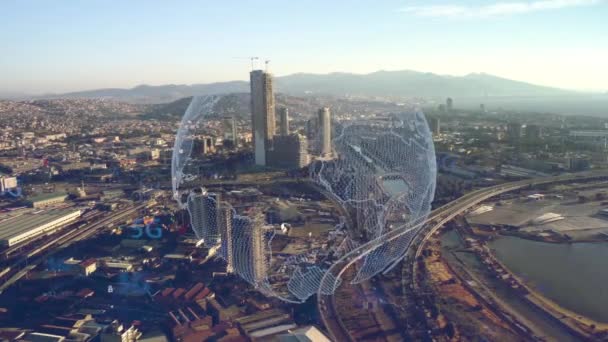 Concepto Ciudad Inteligente Red Comunicación Transformación Digital Imágenes Alta Calidad — Vídeo de stock