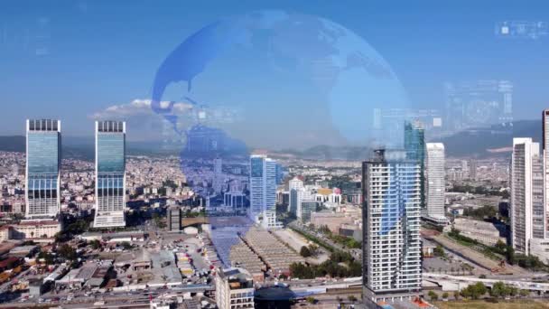 智能城市和通信网络的概念 数字转型 高质量的4K镜头 — 图库视频影像