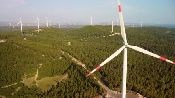 Текучі Вітрові Електростанції Вітрові Турбіни Екологічно Стійкий Метод Виробництва Електроенергії — стокове відео