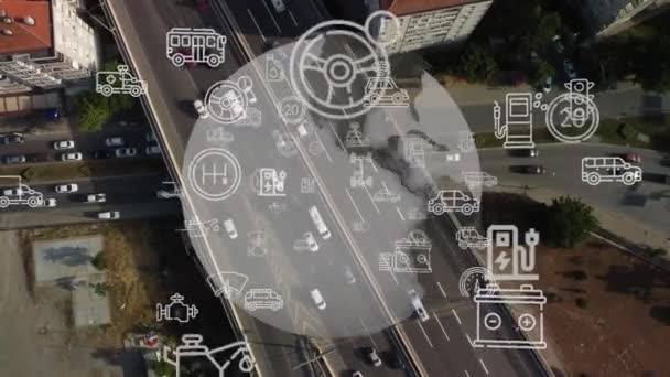 Conceito Transporte Tecnologia Sistemas Transporte Inteligentes Mobilidade Como Serviço Imagens — Vídeo de Stock