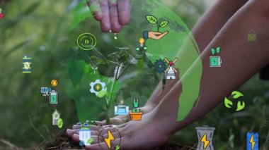 Gelecekteki çevresel koruma ve sürdürülebilir ESG modernizasyon gelişimi yenilenebilir kaynak teknolojisini kullanarak kirliliği ve karbon emisyonunu azaltmak. Yüksek kaliteli FullHD görüntüler