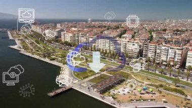 Bulut hesaplama konsepti. İletişim ağı. Yüksek kalite 4k görüntü