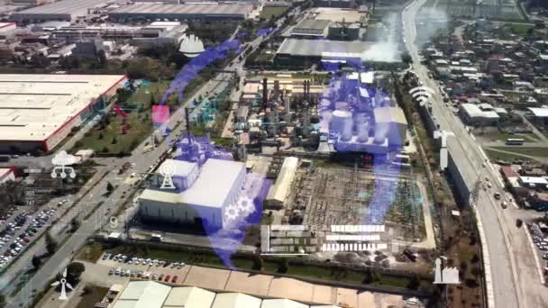 工业技术概念 通讯网络 工业4 工厂自动化 高质量的4K镜头 — 图库视频影像