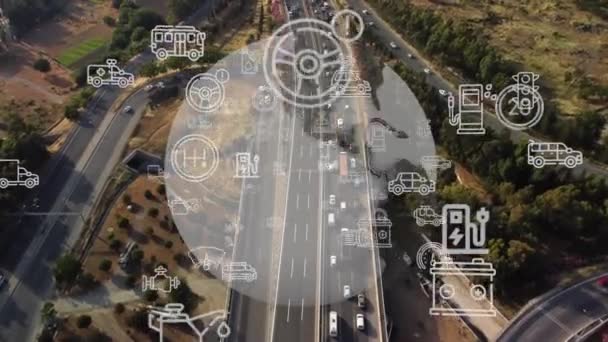 Koncept Dopravy Technologií Inteligentní Dopravní Systémy Mobilita Jako Služba Vysoce — Stock video