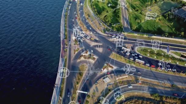 Transport Och Teknikkoncept Intelligenta Transportsystem Rörlighet Som Tjänst Högkvalitativ Film — Stockvideo
