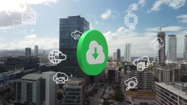 Bulut Hesaplama Şeması Ağ Veri Depolama Teknolojisi Servisi. Yüksek kalite fotoğraf