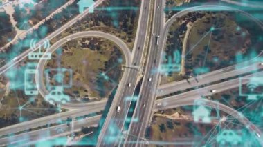 Ulaşım ve teknoloji konsepti. Akıllı Ulaşım Sistemleri. Hizmet olarak hareket kabiliyeti. Yüksek kalite 4k görüntü