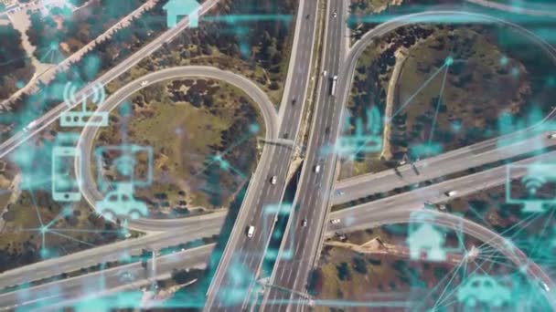 Transport Och Teknikkoncept Intelligenta Transportsystem Rörlighet Som Tjänst Högkvalitativ Film — Stockvideo