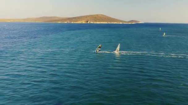 Виндсерфинг Турции Alacati Surf Paradise Высококачественные Кадры — стоковое видео