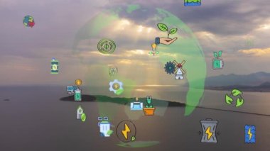 Çevre teknolojisi konsepti. Sürdürülebilir kalkınma hedefleri. SDG 'ler. Yüksek kalite 4k görüntü