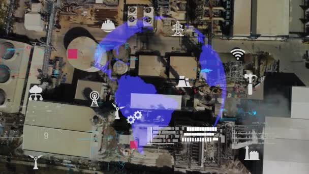 産業技術の概念 通信網だ 産業4 工場の自動化 高品質4K映像 — ストック動画