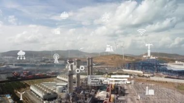 Akıllı fabrika konsepti. İletişim ağı. Endüstri 4.0. Yüksek kalite 4k görüntü