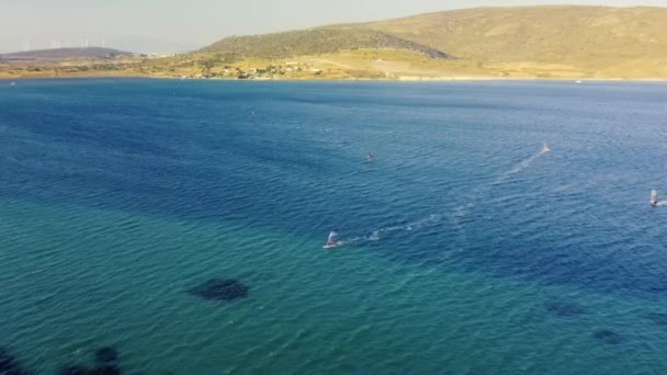 Wind Surf Turkije Alacati Surf Paradise Hoge Kwaliteit Beeldmateriaal — Stockvideo