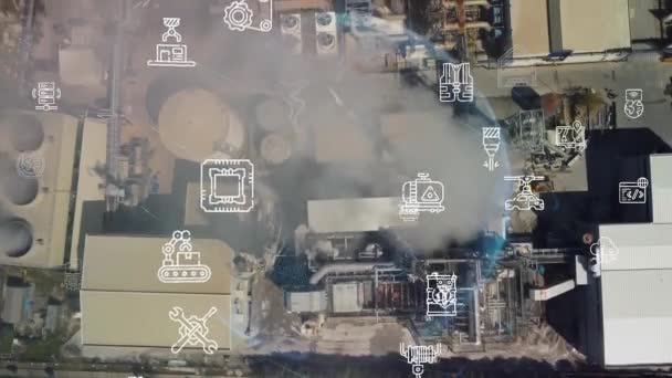 産業技術の概念 通信網だ 産業4 工場の自動化 高品質4K映像 — ストック動画