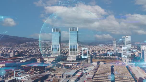 Internet Iot Cidade Inteligente Coisa Tic Tecnologia Digital Futurista Gerenciamento — Vídeo de Stock