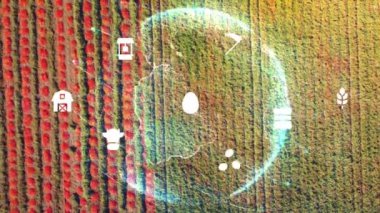 Tarım teknolojisi konsepti. Tarım teknisyeni. Çevre teknolojisi. Sürdürülebilir Kalkınma Hedefleri, Yüksek kalite 4k görüntü