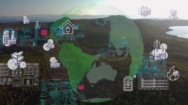 Çevresel teknoloji ve yenilik, doğal çevreyi korumak için. Sürdürülebilir gelişim yeşil teknolojileri gelecekteki gezegen Dünya. - Evet. Yüksek kalite 4k görüntü