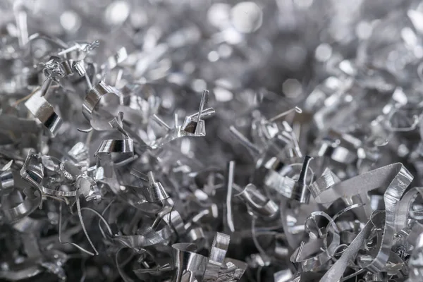 Swarf Aluminum Shavings Closeup View Stock Picture