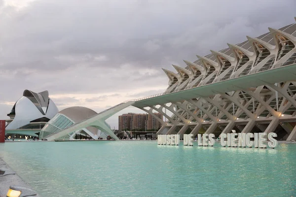 VALENCIA, İspanya - 08 AĞUSTOS 2021: Sanat ve Bilim Şehri, Valencia, İspanya. Avrupa