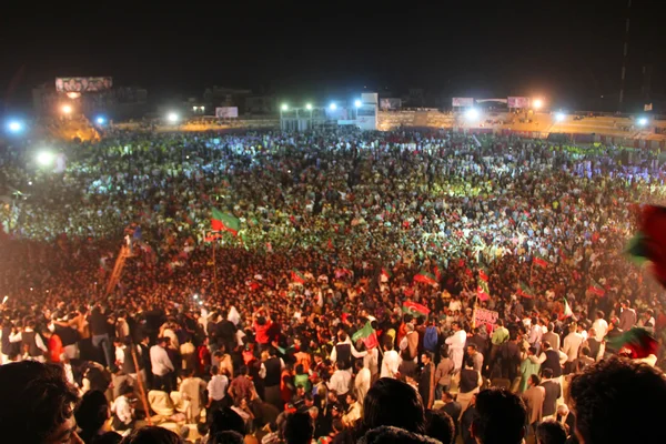 Political gathering at Night - Imran Khan — Stock Photo, Image